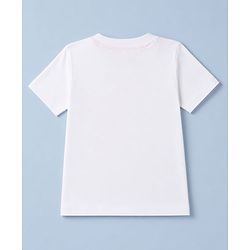 Babyhug 100% Cotton Knit Half Sleeves Beach Theme Printed T-Shirt & Shorts Set - White & Orange