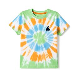 Babyhug 100% Cotton Knit Half Sleeves Tie & Dye Nautical Theme Printed Co-Ords T-Shirt & Shorts Set - Light Green