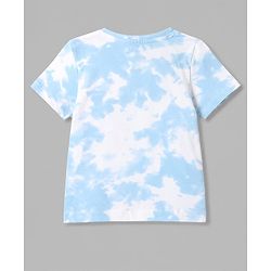 Babyhug Single Jersey Knit Half Sleeves Summer Camp Printed T-Shirt & Shorts Set With Tie Dye Pattern - Multicolor