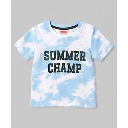 Babyhug Single Jersey Knit Half Sleeves Summer Camp Printed T-Shirt & Shorts Set With Tie Dye Pattern - Multicolor