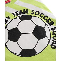 Babyhug 100% Cotton Single Jersey Knit Half Sleeves Football Printed T-Shirt and Shorts Set - Light Green