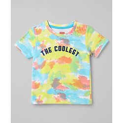 Babyhug Single Jersey Knit Half Sleeves The Coolest Printed T-Shirt & Shorts Set With Tie Dye Pattern - Multicolor