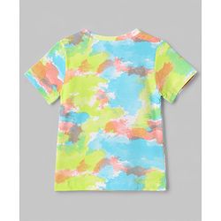 Babyhug Single Jersey Knit Half Sleeves The Coolest Printed T-Shirt & Shorts Set With Tie Dye Pattern - Multicolor