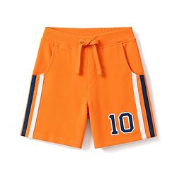 Babyhug 100% Cotton Single Jersey Knit Half Sleeves T-Shirt & Shorts Set Football Print - Orange & Blue