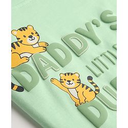 Babyhug Single Jersey Knit Half Sleeves Tiger Printed T-Shirt & Shorts Set - Light Green