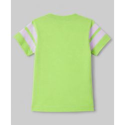 Babyhug 100% Cotton Single Jersey Knit Half Sleeves T-Shirt & Shorts Set Alphabet Print - Green Blue