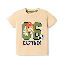 Babyhug Single Jersey Knit Half Sleeves T-Shirt & Shorts Set With Text Print - Multicolor