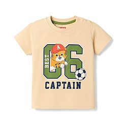 Babyhug 100% Cotton Single Jersey Knit Half Sleeves T-Shirt & Shorts Set With Text Print - Multicolor