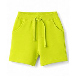 Babyhug 100% Cotton Knit Half Sleeves Striped & Sea Life Printed T-Shirt & Shorts Set - Lime Green