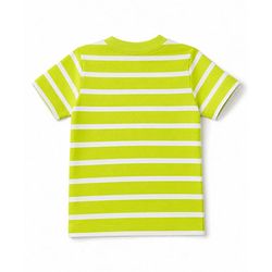 Babyhug 100% Cotton Knit Half Sleeves Striped & Sea Life Printed T-Shirt & Shorts Set - Lime Green