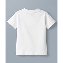 Babyhug 100% Cotton Single Jersey Knit Half Sleeves T-Shirt & Shorts Set With Car Print - White & Charcoal