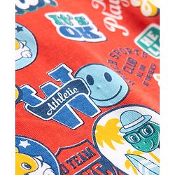 Babyhug Cotton Knit Half Sleeves T-Shirt With Text Print - Multicolor