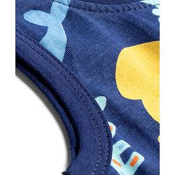 Babyhug Cotton Knit Sleeveless Tank T-Shirt With Sea Animals Print - Multicolor