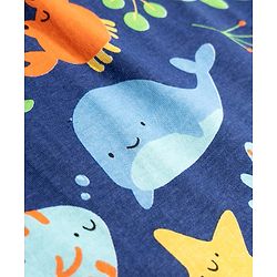 Babyhug Cotton Knit Sleeveless Tank T-Shirt With Sea Animals Print - Multicolor