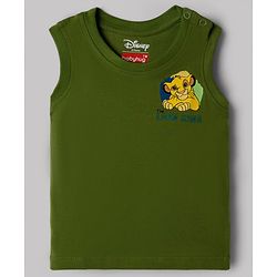 Babyhug Disney Cotton Single Jersey Knit T-Shirts with Sleeveless Styling and The Lion King Print in for in Navy Blue for Pack of 3 3-6 Months