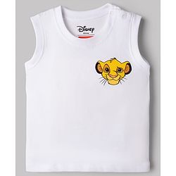 Babyhug Disney Cotton Single Jersey Knit T-Shirts with Sleeveless Styling and The Lion King Print in for in Navy Blue for Pack of 3 3-6 Months