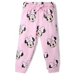 Babyhug Disney Single Jersey Knit Half Sleeves Co-Ords T-Shirt & Pyjama Night Suit with Minnie Mouse Graphic Pack of 2 - Pink & Green
