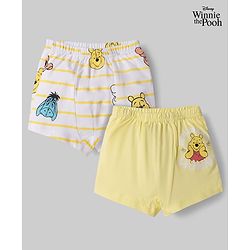 Babyhug Disney Single Jersey Knit Briefs With Winnie the Pooh Graphic Pack of 2 - White & Yellow