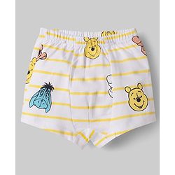 Babyhug Disney Single Jersey Knit Briefs With Winnie the Pooh Graphic Pack of 2 - White & Yellow