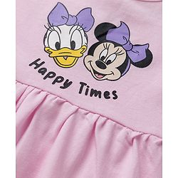 Babyhug Disney Single Jersey Knit Frill Sleeves With Minnie Mouse & Friend Graphics Pack of 2 - Pink & Lavender