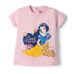 Babyhug Disney 100% Cotton Knit Half Sleeves T-Shirt & Shorts Night Suit With Snow White Graphics - Multicolor