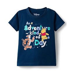 Babyhug Disney Single Jersey Knit Half Sleeves T-Shirt & Shorts Night Suit Winnie the Pooh & Friends Graphics -  Navy