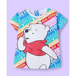 Babyhug Disney Single Jersey Knit Half Sleeves T-Shirt & Shorts Co-ord Night Suit with Winnie The Pooh Graphics - Multicolor