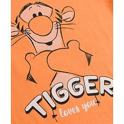 Babyhug Disney Single Jersey Knit Half Sleeves T-Shirt & Shorts Night Suit with Tigger Graphics - Orange