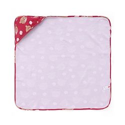 Babyhug Interlock Knit Hooded Towel with Teddy Print L 74.5 x B 74.5 cm - Red
