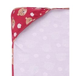Babyhug Interlock Knit Hooded Towel with Teddy Print L 74.5 x B 74.5 cm - Red