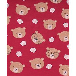 Babyhug Interlock Knit Hooded Towel with Teddy Print L 74.5 x B 74.5 cm - Red
