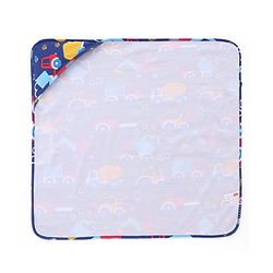 Babyhug Interlock Knit Hooded Towel with Vehicle Print L 74 x B 74 cm - Navy Blue