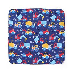 Babyhug Interlock Knit Hooded Towel with Vehicle Print L 74 x B 74 cm - Navy Blue