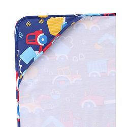 Babyhug Interlock Knit Hooded Towel with Vehicle Print L 74 x B 74 cm - Navy Blue