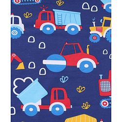 Babyhug Interlock Knit Hooded Towel with Vehicle Print L 74 x B 74 cm - Navy Blue