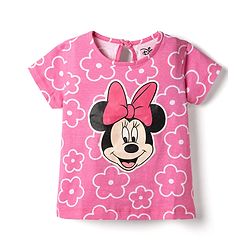 Babyhug Disney Single Jersey Knit Half Sleeves T-Shirts With Minnie Mouse Graphics Pack of 3 - Multicolor