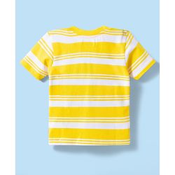 Babyhug Cotton Knit T-Shirt Half Sleeves Striped with Graphics Multi Color 12-18 Months