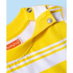 Babyhug Cotton Knit T-Shirt Half Sleeves Striped with Graphics Multi Color 12-18 Months