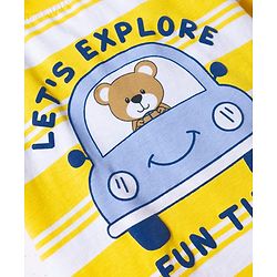 Babyhug Cotton Knit T-Shirt Half Sleeves Striped with Graphics Multi Color 12-18 Months