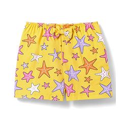Babyhug 100% Cotton Knit Half Sleeves Sea Life Printed Co-Ords Top & Shorts Night Suit - Yellow