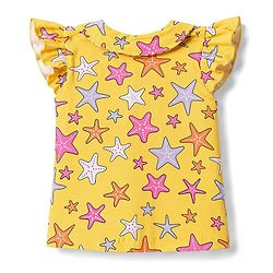 Babyhug 100% Cotton Knit Half Sleeves Sea Life Printed Co-Ords Top & Shorts Night Suit - Yellow
