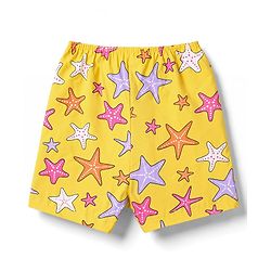 Babyhug 100% Cotton Knit Half Sleeves Sea Life Printed Co-Ords Top & Shorts Night Suit - Yellow
