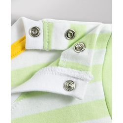 Babyhug Cotton Knit T-Shirt Half Sleeves Striped with Graphics Multi Color 6-9 Months