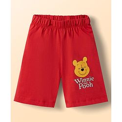 Babyhug Disney Single Jersey Knit Half Sleeves T-Shirt & Shorts Night Suit with Winnie the Pooh Graphics - White