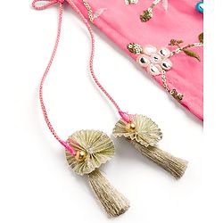 Babyhug Organaza Woven Sleeveless Floral Embroidered Kurti & Sharara Set With Dupatta - Pink
