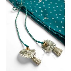 Babyhug Georgette Woven Half Sleeves Printed Kurti Gharara Set With Floral Embroidery & Dupatta - Mint Green