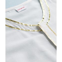 Babyhug Cotton Blend Woven Full Sleeves Kurta Dhoti Set With Floral Embroidery - White