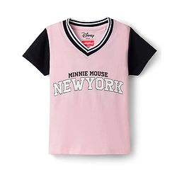 Babyhug Disney 100% Cotton Knit Half Sleeves T-Shirt & Pant Set With Minnie Mouse Graphics - Multicolor