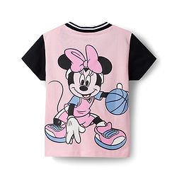 Babyhug Disney 100% Cotton Knit Half Sleeves T-Shirt & Pant Set With Minnie Mouse Graphics - Multicolor