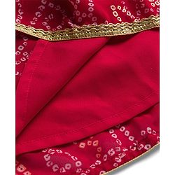 Babyhug Georgette Woven Sleeveless Ethnic Dress With With Bandhani Print & Shrug - Red